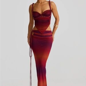 MELANI THE LABEL- IANA Gradient Red and Purple Ombré Top